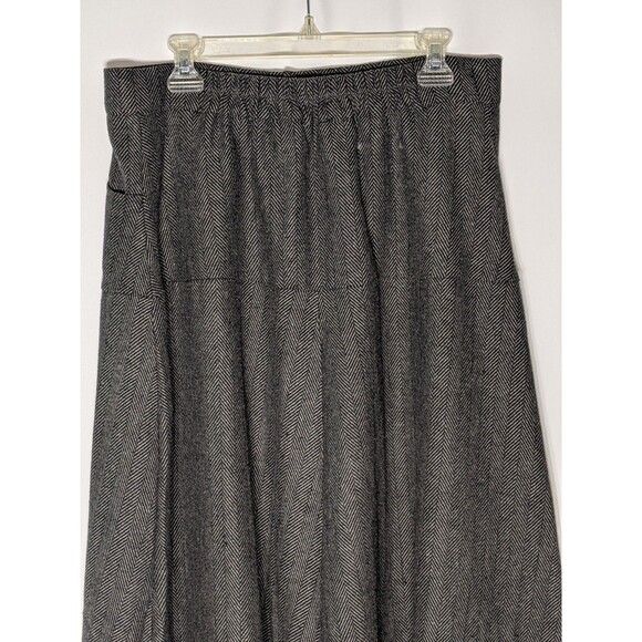 IDEALSANXUN Women's Black White A-Line Skirt XL Wool Blend Herringbone Lined - Picture 6 of 9